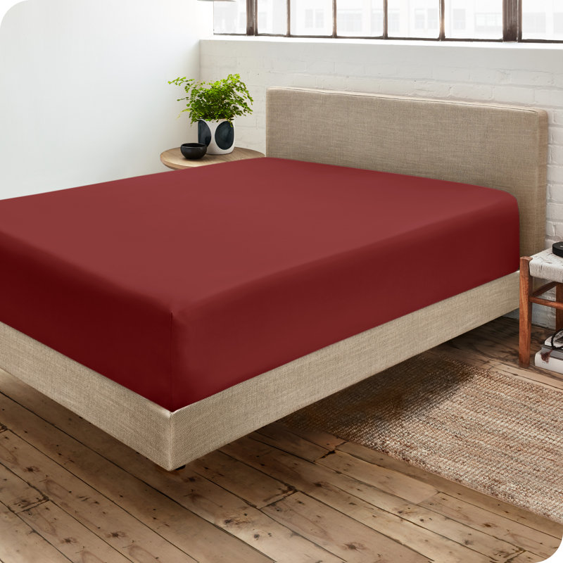 Microfiber Fitted Sheet, Rosewood, Full Fitted Sheet