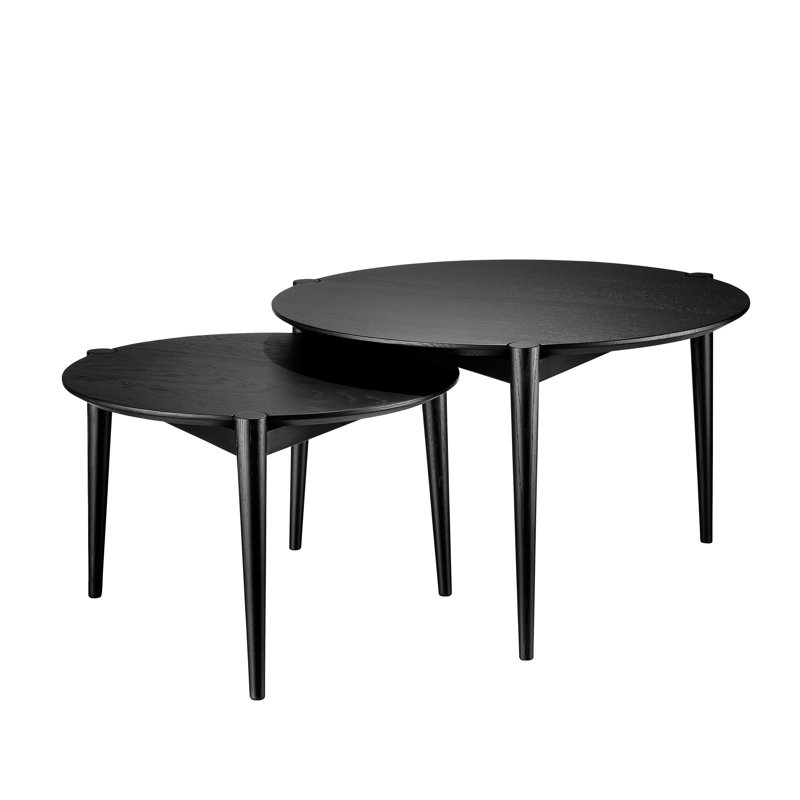 Sos Solid Wood Coffee Table, 14.57" H x 21.65" L x 22.64" W, Black