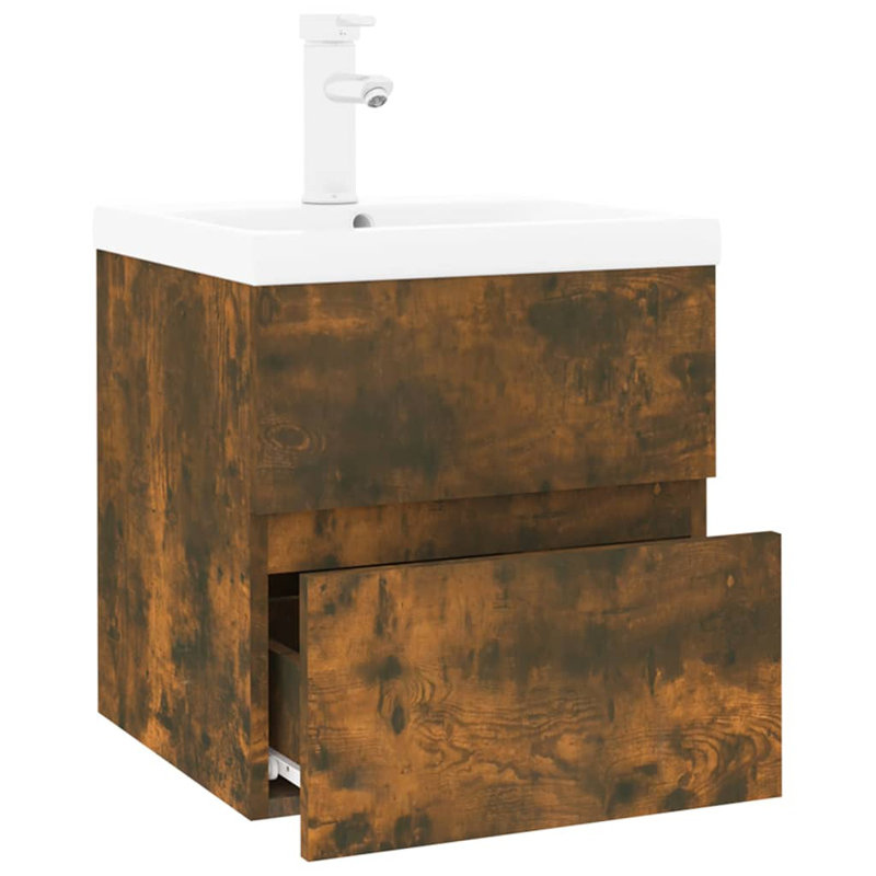 Laranjeira Single Bathroom Vanity with Basin, Smoked Oak