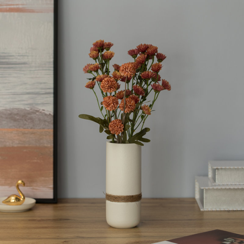 Vase de table en céramique Bequette, Blanc, H 8 po x l 3 po x P 3 po