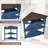 3-Tier End Corner Table, 33.8'' Triangle Wood Side Table, Solid Wood Legs-1920629134