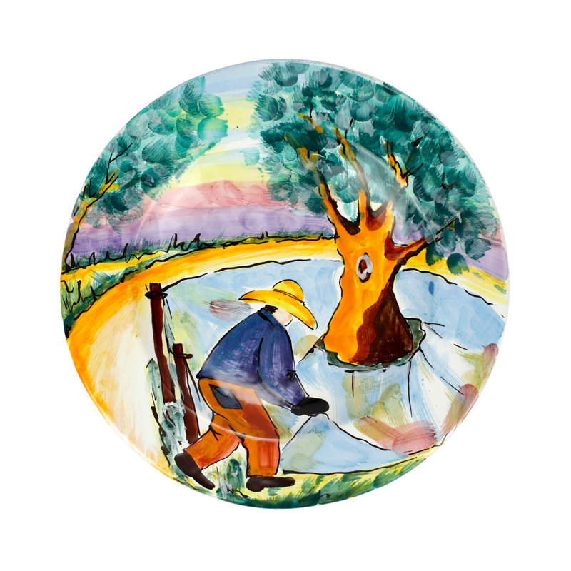 Assiette murale ronde Olive Harvest
