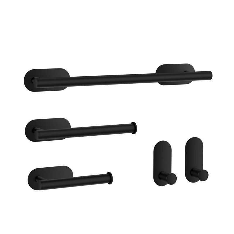 Ensembles de quincaillerie de salle de bain noir mat Rove 5 pièces, Noir mat