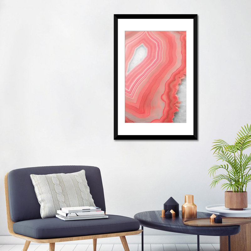 « corail agate », impression sur toile, Papier d'art encadré noir, Blanc, H 32 po x l 24 po x P 1 po
