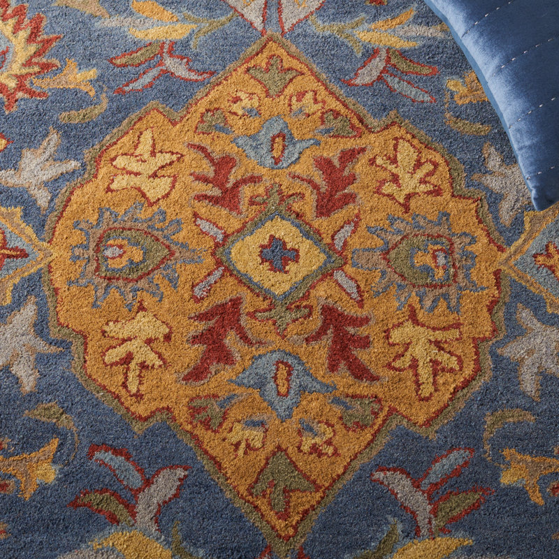 Tapis héritage / bleu marine Bastid 653, Tapis de couloir 2 pi 3 po x 8 pi