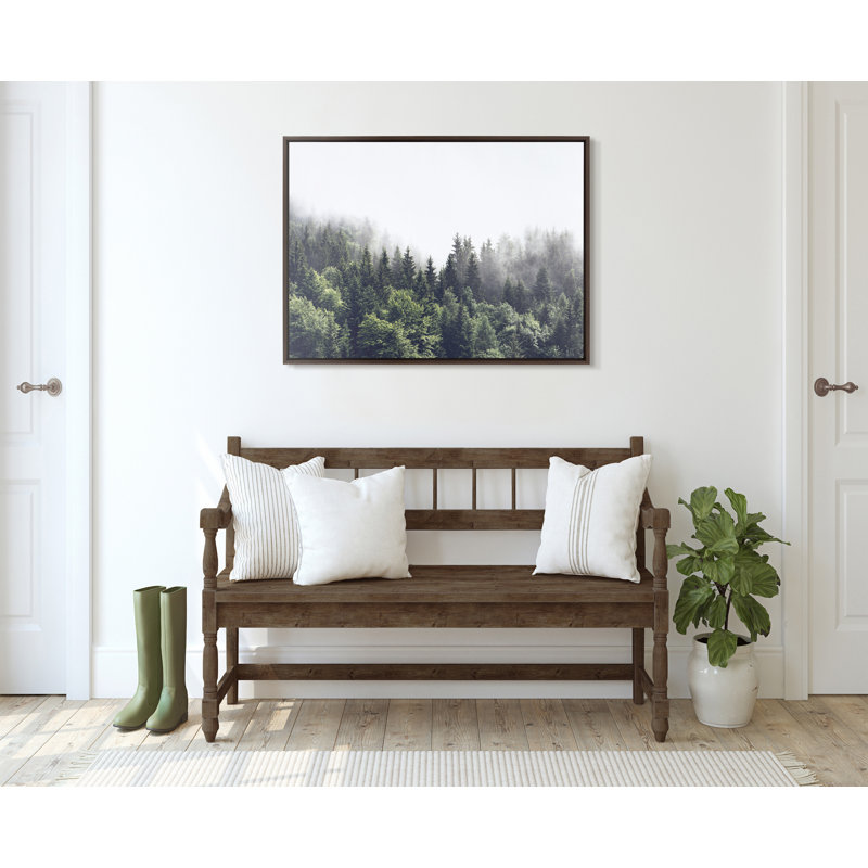 «Lush Green Forest on a Foggy Day» par The Creative Bunch Studio, reproduction d'art sur toile encadrée, L 38 po x H 28 po