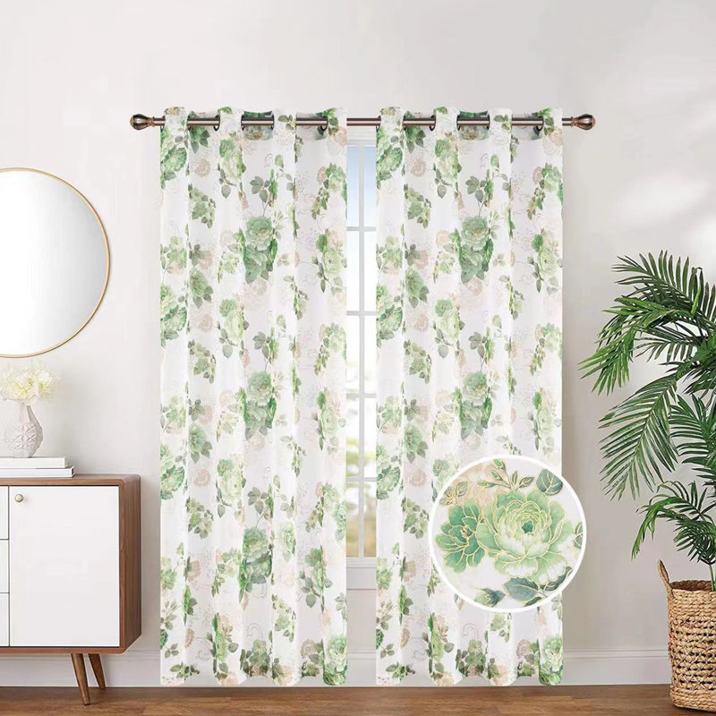 Sheer Curtain Pair, Sage