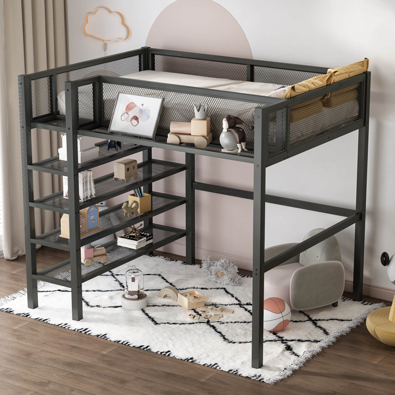 Lit mezzanine simple Kibby Kids, Noir