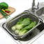 Expandable Stainless Steel Over-the-sink Colander With Silicone Handles, Dishwasher Safe Strainer
