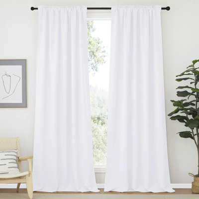 Blackout Curtains for Living Room, Thermal Insulated Solid Window Panels, Room Darkening Drapes for Bedroom/Kitchen, 2 Pieces
