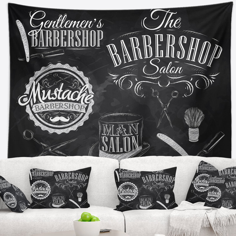 Set tapisserie barbershop Abstract, H 32 po x l 39 po