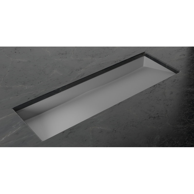 Lavabo de salle de bain encastré en résine 48 po x 16,1 po Badeloft UB-04-XL-MGRY, Gris mat