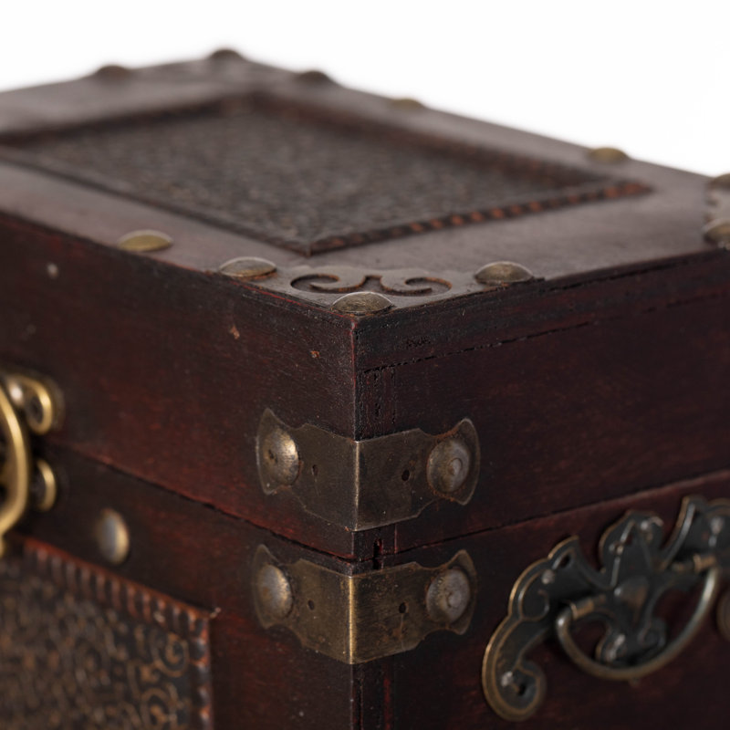 Decorative Vintage Wooden Index and Recipe Card Box – Rustic Organizer