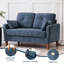 Canapé de 48 pouces, canapé en chenille bleue pour petits espaces, causeuse avec siège profond, coussin à ressorts, coussin décoratif, accoudoir large, poches latérales-133709300