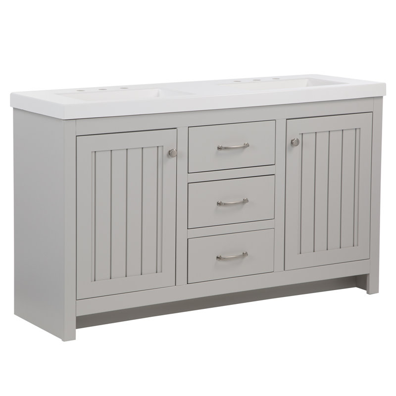 Ensemble de meuble-lavabo double 61 po Emond, Gris