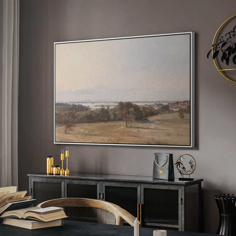Paysage rétro - CDXCI - reproduction de cadre flottant sur toile, Blanc, H 17 po x l 25 po