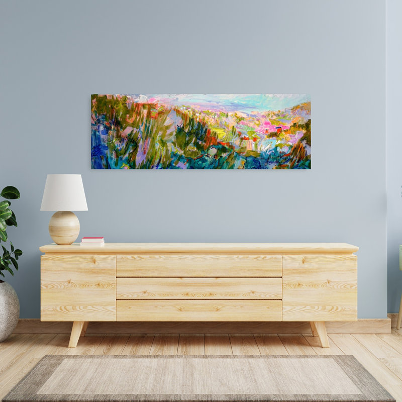 «Everlast Ascent Abstract», paysage impressionniste coloré, art mural, 48" H x 16" W