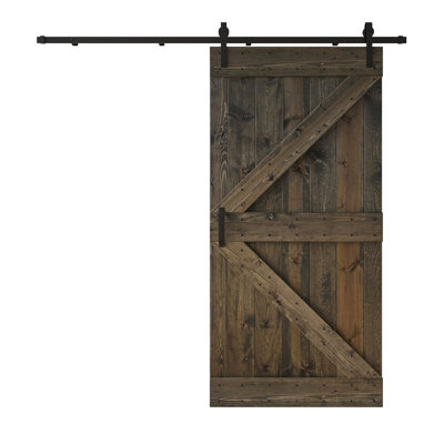 Porte de grange nouée à panneaux en bois et métal K Series