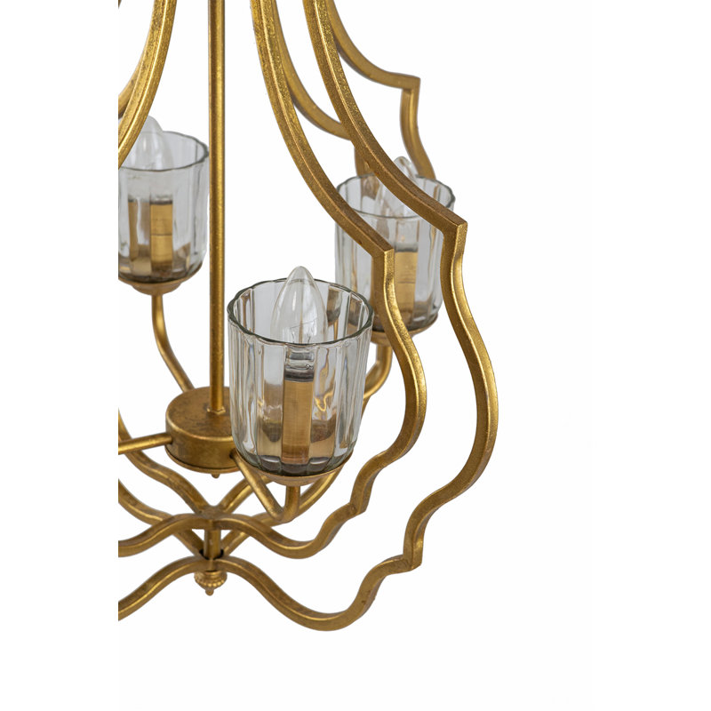 Lustre en métal de style moderne à 4 lumières, ampoule suspendue non incluse