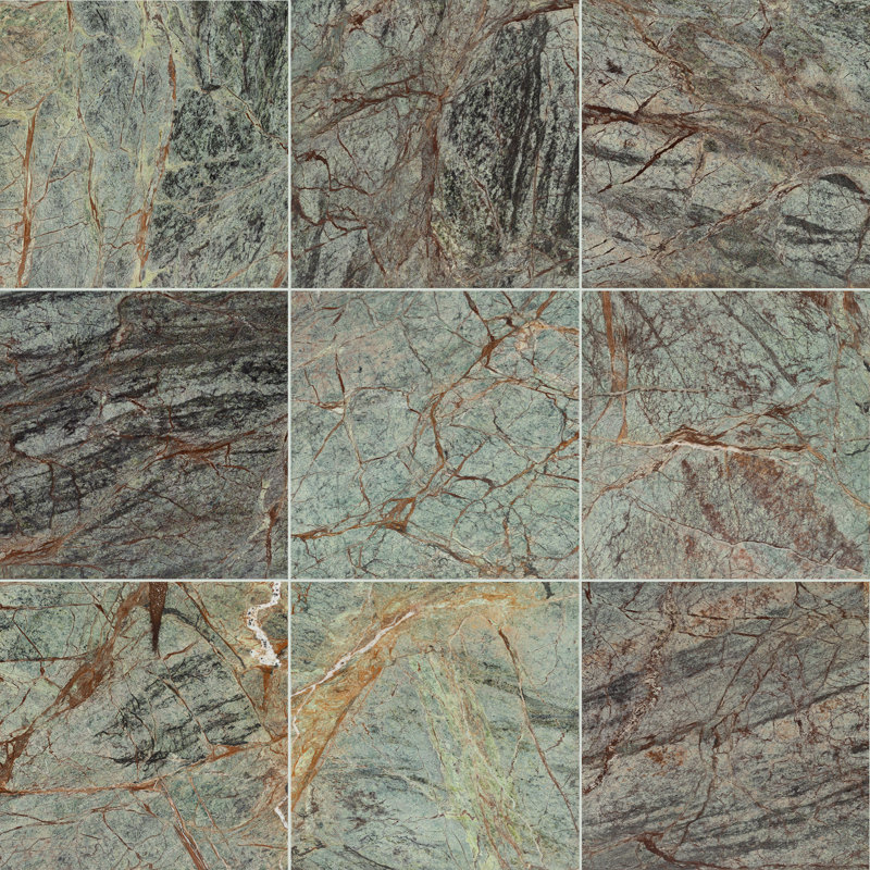 12 in. x 12 in. Polished Marble Floor & Wall Tile, Rio Rustic