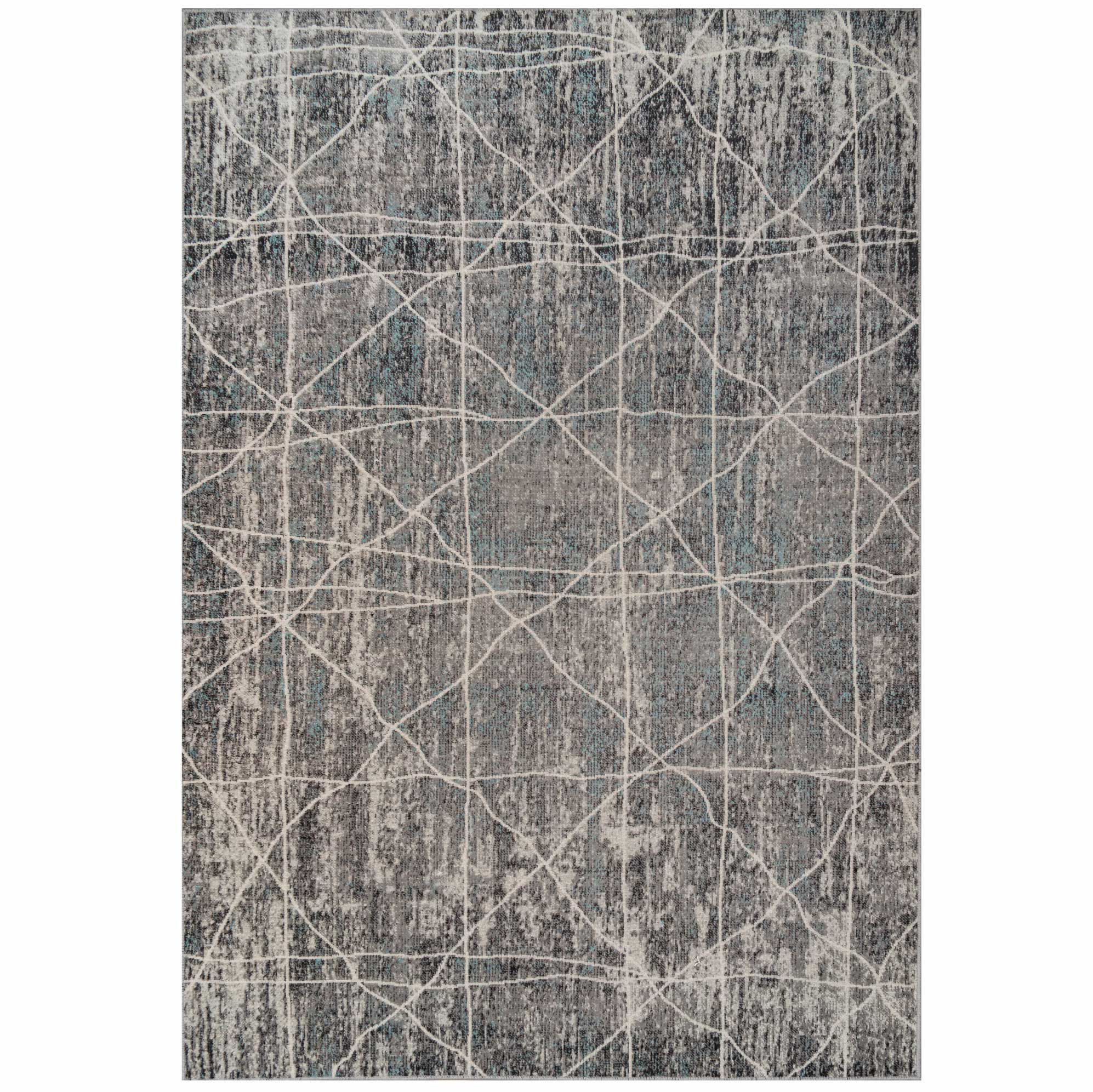 Borough Wharf Grey Abstract Trellis Power Loom Rug | Wayfair.ie