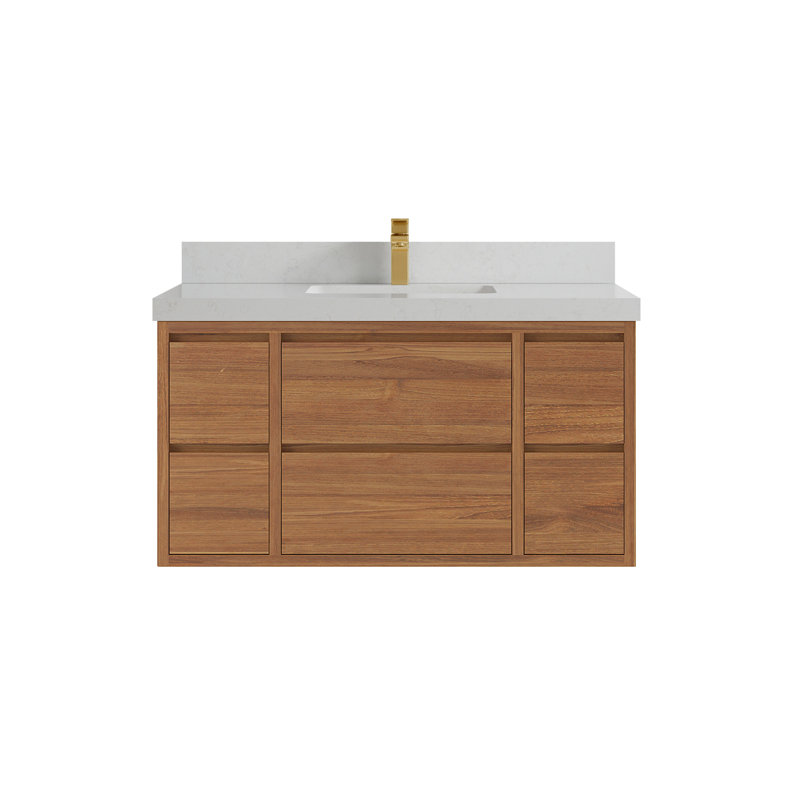 Meuble-lavabo simple avec plateau Madison, Quartz de Carrare