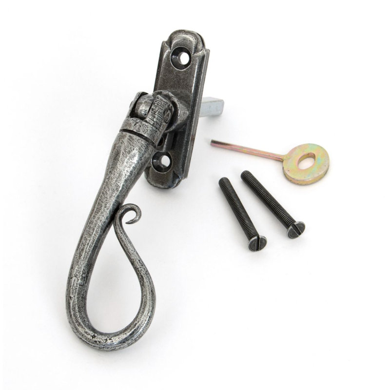 Shepherd''s Crook Espag Door Accessory, Pewter