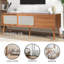 Meuble télé Farmhouse Rattan pour téléviseur de 70 po ou moins, meuble de rangement multimédia et console