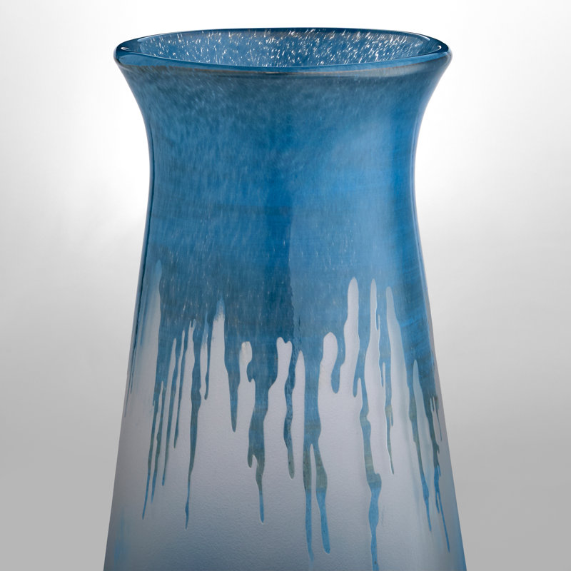 Chuva Handmade Glass Table Vase, 17.5" H x 8.5" W x 8.5" D