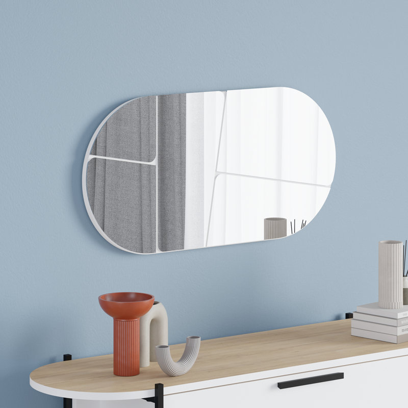 Marzario Oval Wall Mirror, White