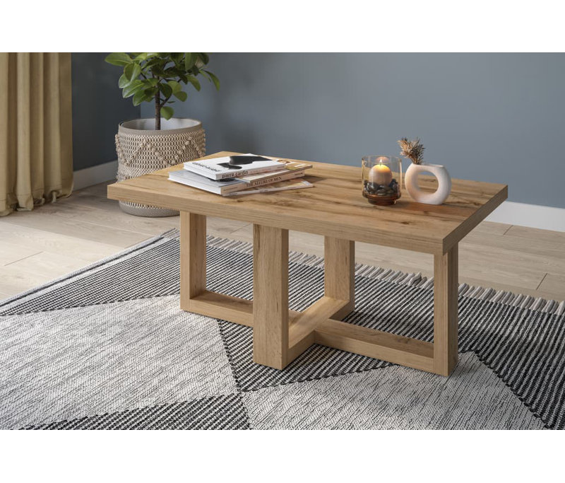 Shuyao Coffee Table with Storage, Oak/Oak 