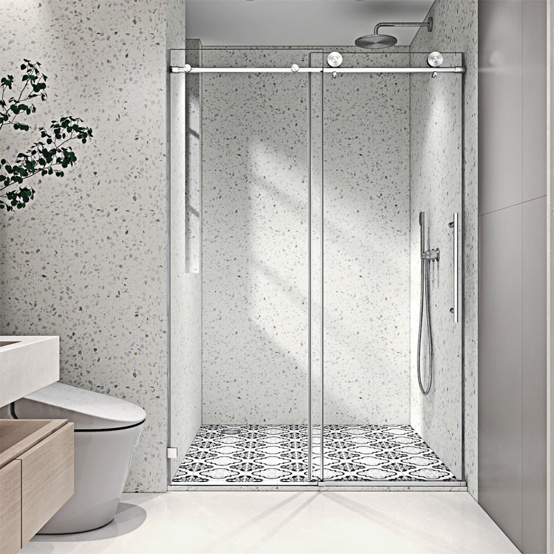 Brushed Frameless Shower Door
