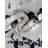 Bralin Abstract Machine Made Polyester Area Rug in Black/White/Grey-2047095049