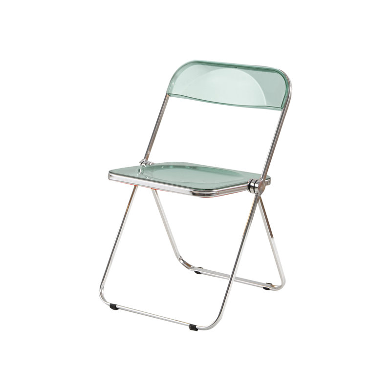 Chaises pliantes transparentes - Chaise pliante empilable en cristal fantôme - Siège de salon en plastique PC - Structure chromée