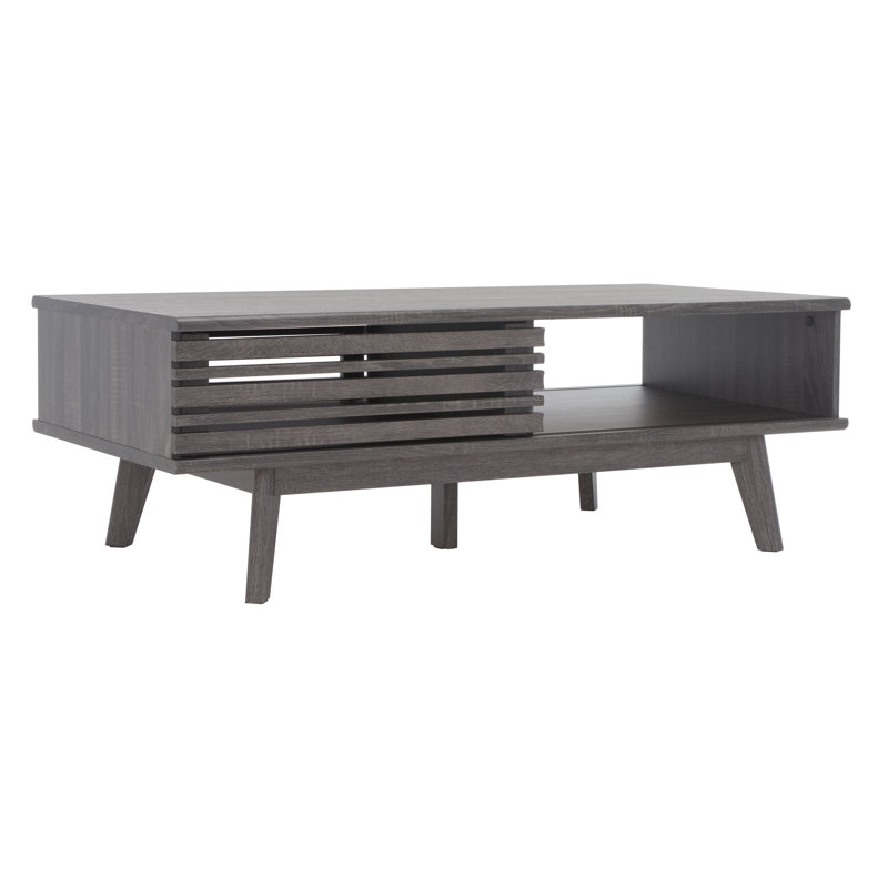 Table basse avec rangement Jernej, Noir vieilli