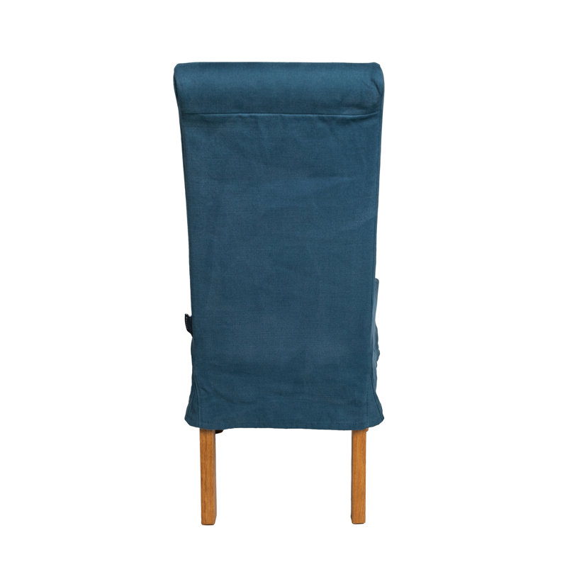 Gallego 47cm H Cotton Upholstered Side Chair, Prussian Blue