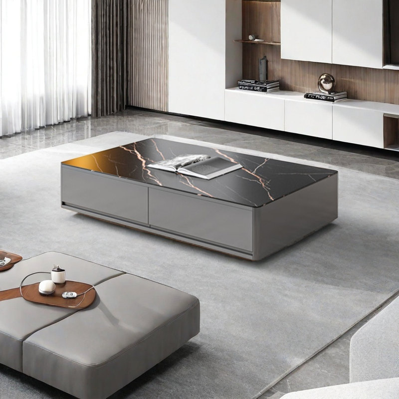 Table basse Rock Top, 14.17" H x 51.18" W x 27.55" D