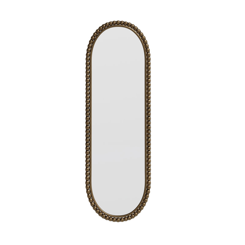 Iron Art Oval Retro Mirror, Antique Effect,Wall Hanging,Suitable For Living Room,Bedroom, Entrance, Gold