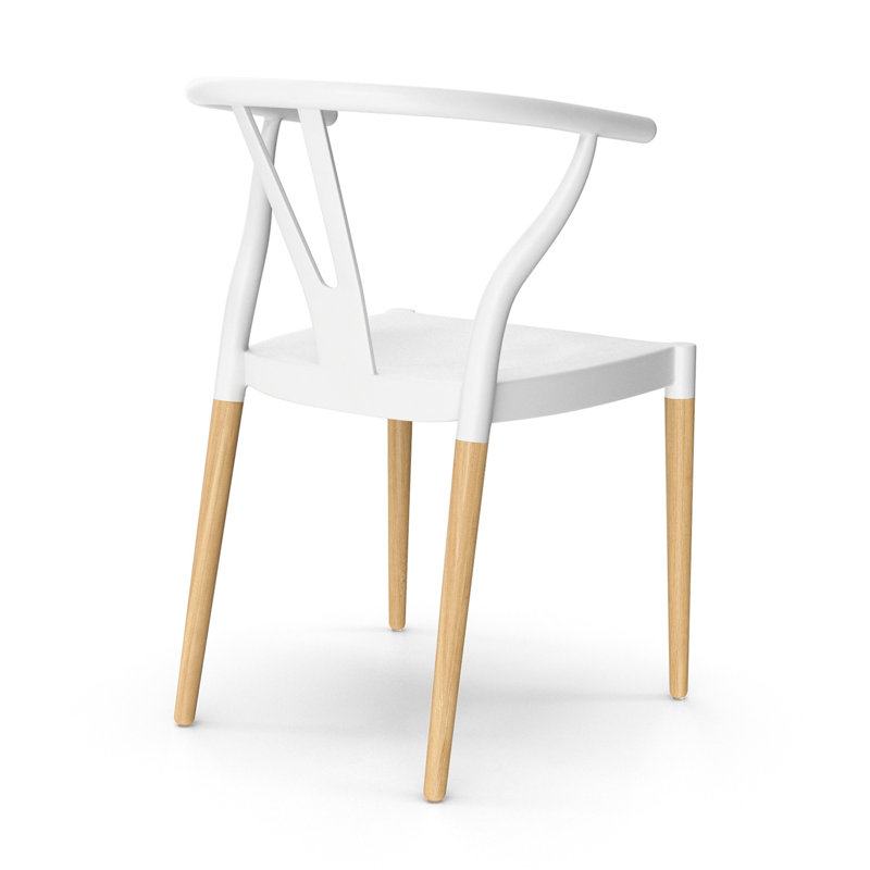 Jase 17.5" H Beech Armchair, White