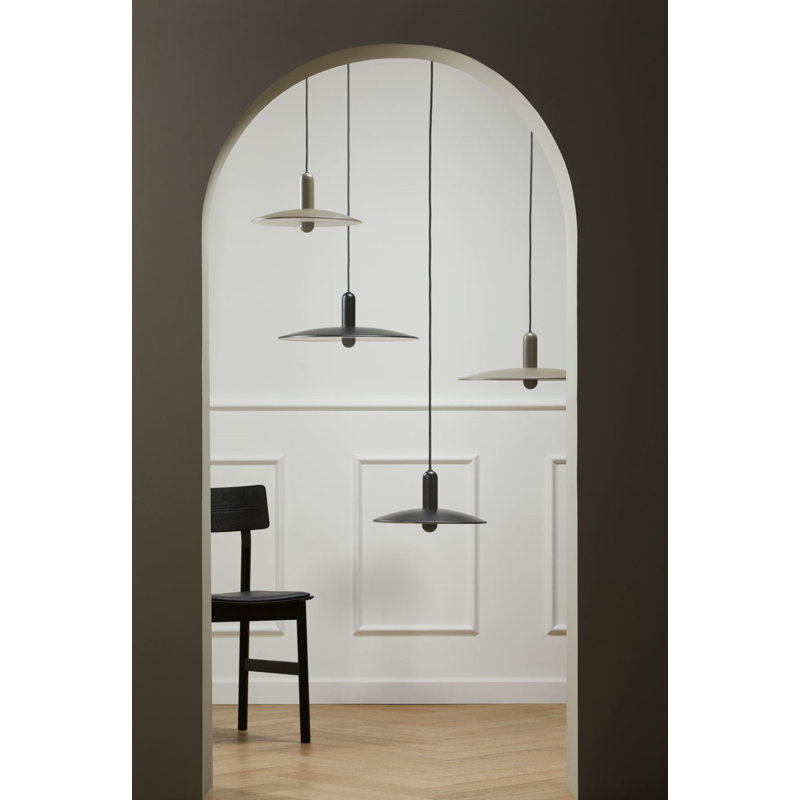 Lu Pendant (Small), 125.93" H x 17.7" W x 17.7" D, White/Taupe, Taupe
