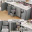 Meuble-lavabo double 84 po, 2 lavabos en céramique et un comptoir, avec tablettes réglables et 3 tiroirs, grand espace de rangement, poignées en métal argenté et charnières à fermeture en douceur, -693271106