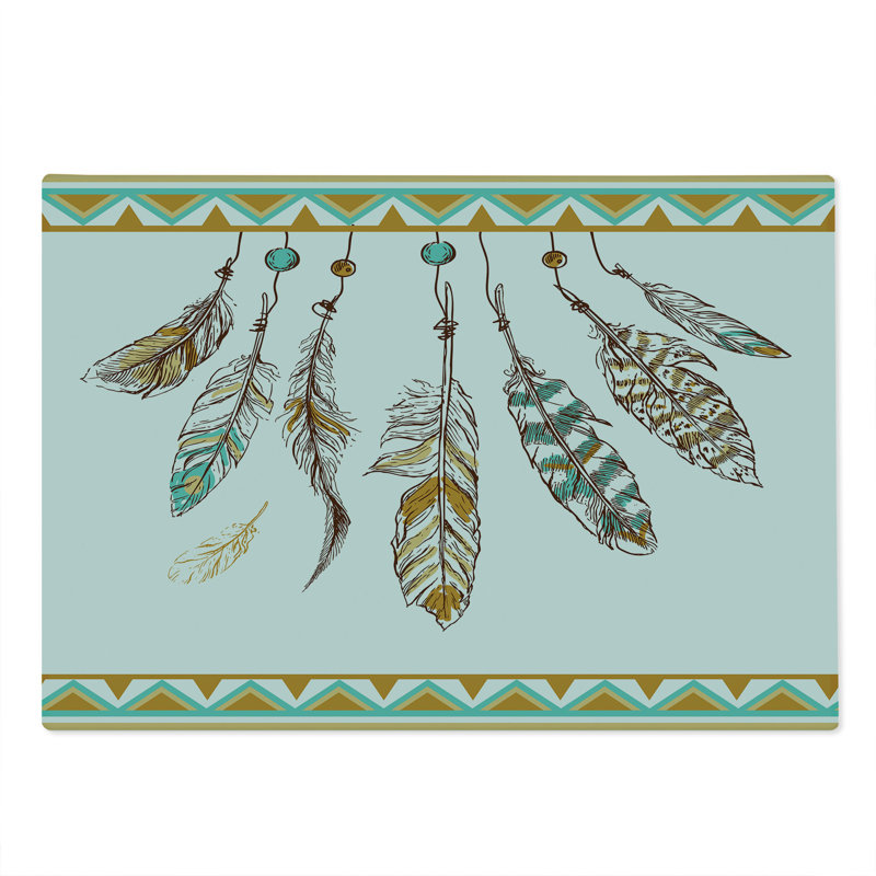 Planche à découper Ambesonne Mystic grande taille style bohème plume vieux brun et menthe