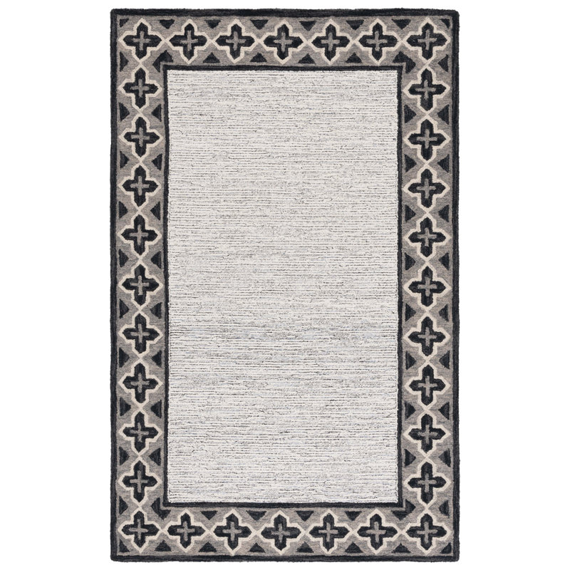 Pine 501 Hand Tufted Wool Pile Geometric Rug, Rectangle 5' x 8'