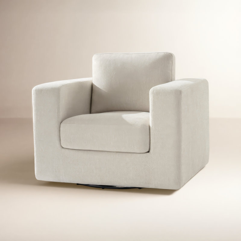 Monteith Slipcovered Swivel Rocker Chair, Oatmeal