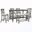 Ensemble de 6 tables de salle à manger à hauteur de comptoir avec 4 chaises et un banc-1763872424