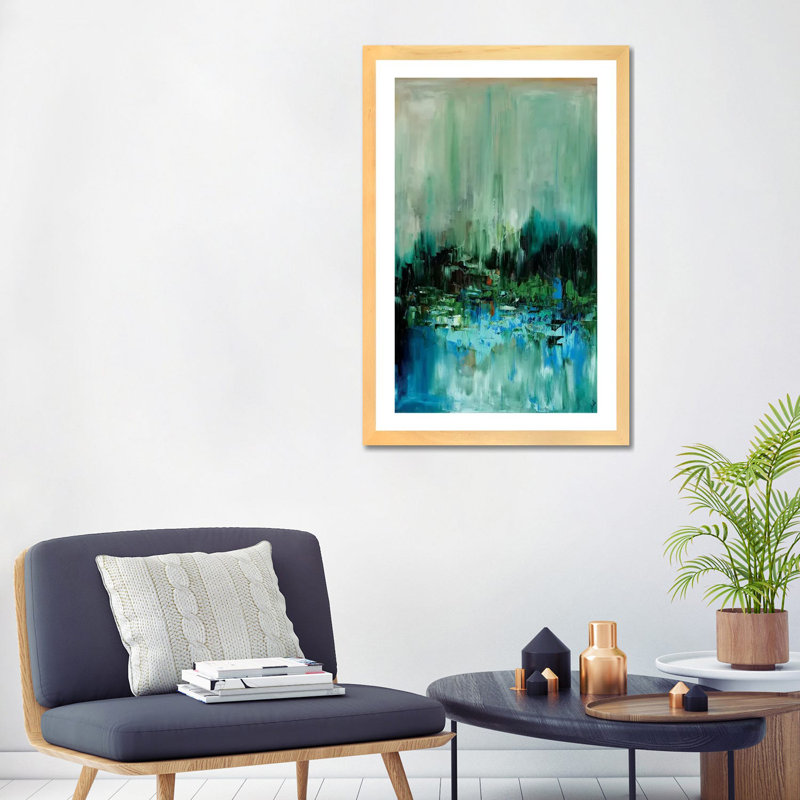 « Escape » par Shinji Legaspi, reproduction d’art, Blanc, H 32 po x l 24 po x P 1 po, Toile avec cadre en bois beige