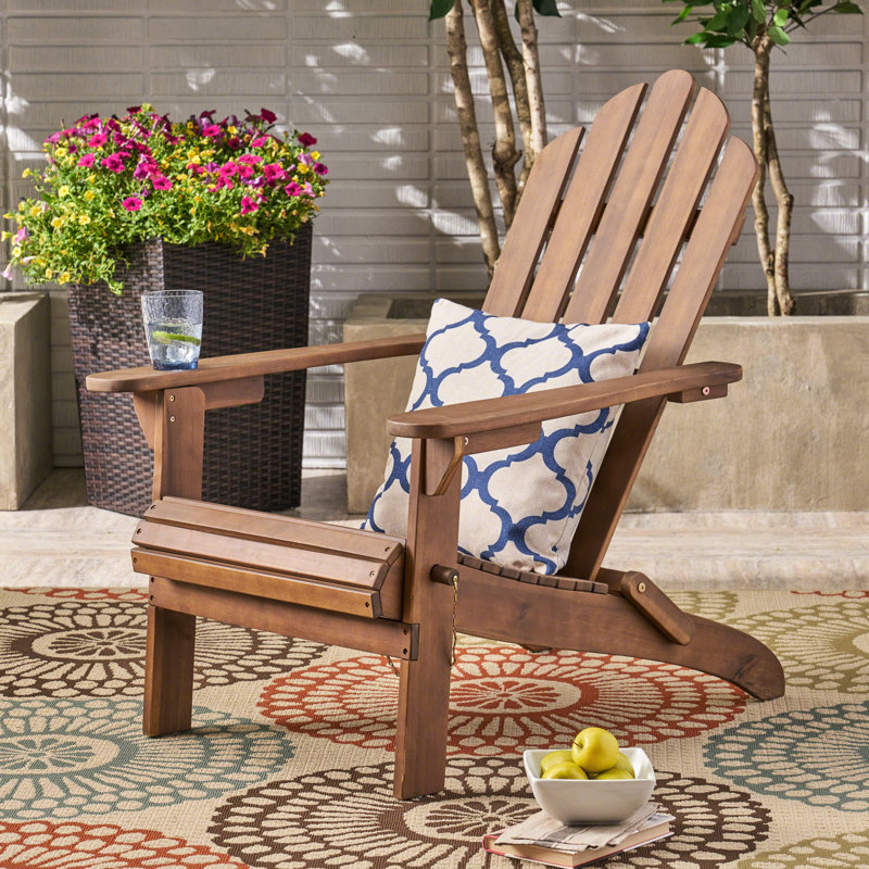 Chaise Weather - bois brun foncé pour patio pliable