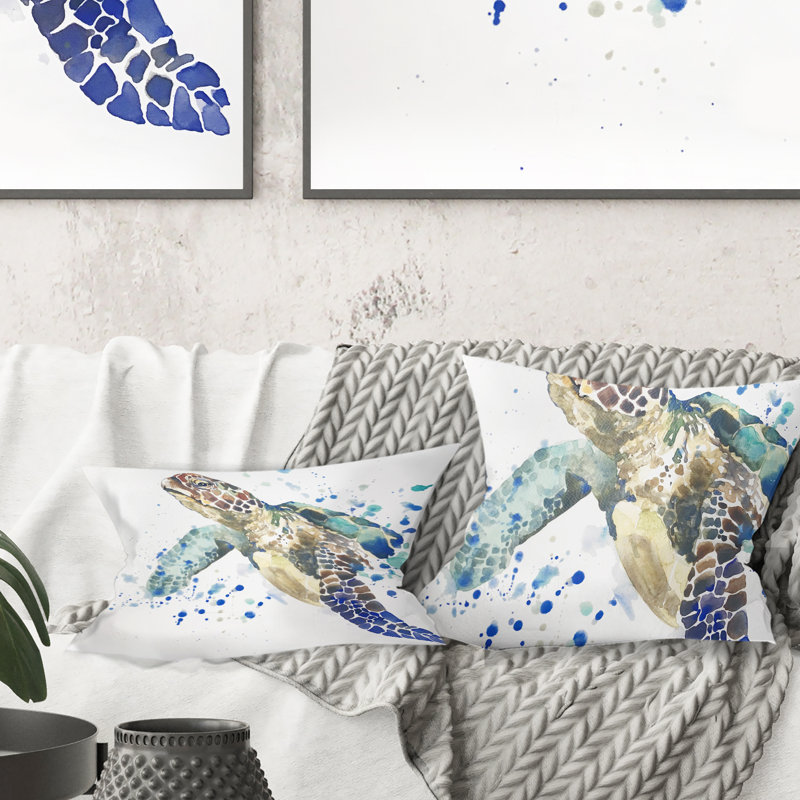 Coussin Blue Sea Turtle