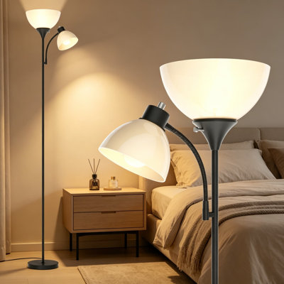 Lampe sur pied intelligente à intensité variable avec télécommande, torchère à DEL 2100LM super brillante, réglable en continu 4 températures de couleur 3000K-6000K pour le salon et la chambre à coucher