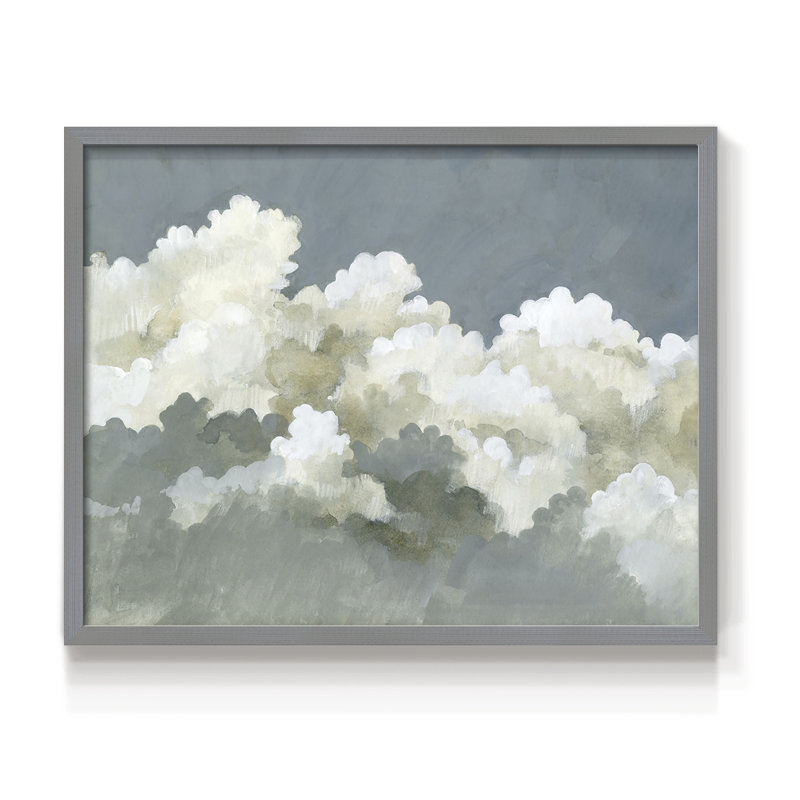 Big Clouds III -Framed Print - Restickable, Grey, 16" H x 20" W